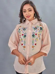 PEACH PIPER Women Floral Semi Sheer Casual Shirt