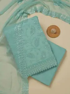 Koskii Floral Embroidered Sequinned Organza Unstitched Dress Material