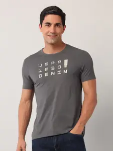 U.S. Polo Assn. Denim Co. Men Typography Printed Round Neck Slim Fit T-shirt