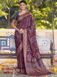 Saree mall Ethnic Motifs Zari Sungudi Sarees