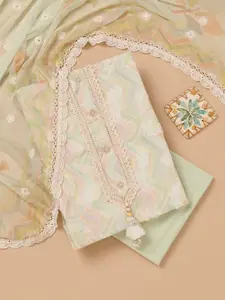 Koskii Floral Woven Design Pure Cotton Unstitched Dress Material