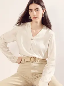 Vero Moda Women Solid Self Design  Top