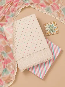 Koskii Embroidered Pure Cotton Unstitched Dress Material