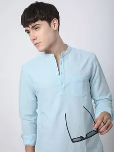 VASTRADO Lozenge Geometric Textured Jacquard Straight Kurta