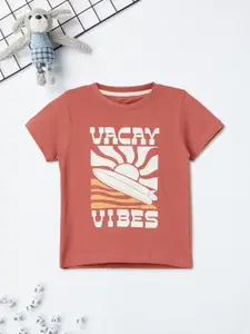 max Boys Graphic Printed Round Neck Cotton T-shirt