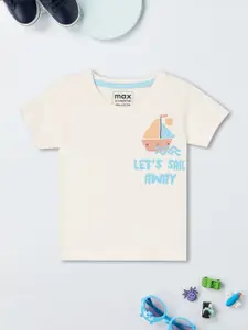 max Boys Graphic Printed Round Neck Cotton T-shirt