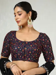 Soch Embroidered U Neck Saree Blouse With Sequins