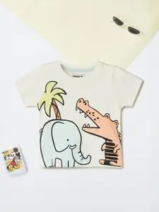 max Boys Graphic Printed Round Neck Cotton T-shirt