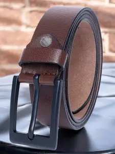 Metronaut Men Textured Leather Formal Belt