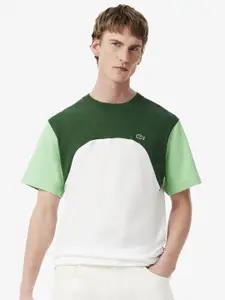 Lacoste Men Colourblocked Round Neck Cotton T-shirt