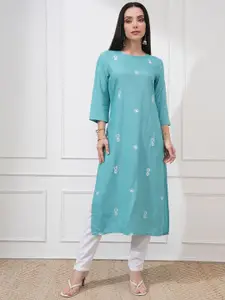 Vishudh Women Embroidered Straight Kurta