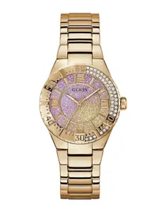 GUESS Women Embellished Dial & Stainless Steel Bracelet Style Analogue Watch GW0882L3