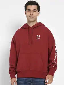 AMERICAN EAGLE OUTFITTERS Men Printed Hooded Sweatshirt