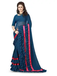 AMK FASHION Women Ruffles Frill Saree