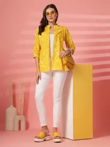 SUBAGI FASHION Floral Printed Gathers Cotton Shrug