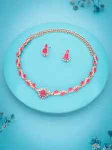 Anouk Gold-Plated American Diamond Studded Necklace And Earrings