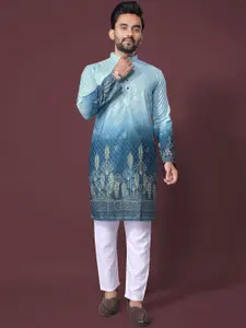CHARLOTTE GRACIOUS Men Floral Printed Sequinned Shadow Work Kurta