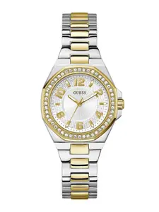 GUESS Women Embellished Dial & Stainless Steel Bracelet Straps Analogue Watch GW0877L5