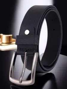 Metronaut Men Textured Leather Slim Formal Belt