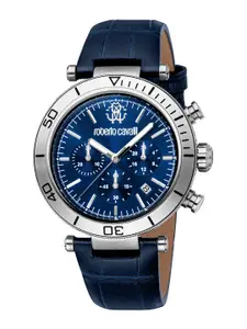 Roberto Cavalli Men Dial & Leather Straps Analogue Automatic Watch RC5G128L0025