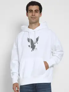 AMERICAN EAGLE OUTFITTERS Men Logo Printed Hooded Pullover Oversized Sweatshirt