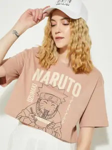max Women Naruto Graphic Printed Round Neck Cotton Relaxed Fit T-shirt