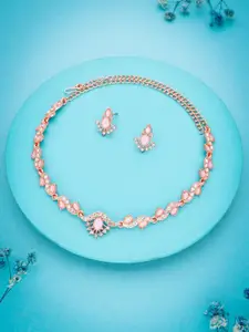 Anouk Gold-Plated American Diamond Studded Necklace And Earrings