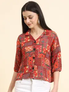 DressBerry Women Classic Boxy Opaque Printed Casual Shirt