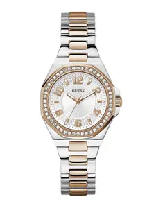 GUESS Women Embellished Dial & Stainless Steel Straps Analogue Watch GW0877L4