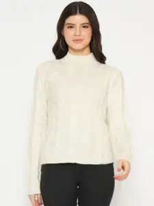 Madame Women Self Design Pullover Sweater