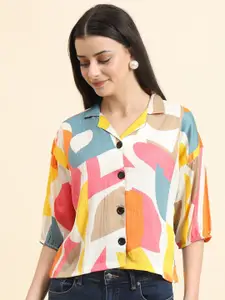 DressBerry Women Classic Boxy Opaque Printed Casual Shirt