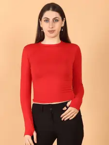 SIGHTBOMB Women Round Neck Fitted Top