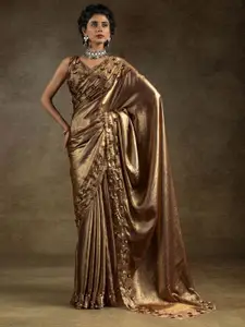 Saree mall Sequinned Embellished Satin Sarees