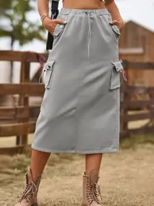 StyleCast Denim A-Line Midi Skirt