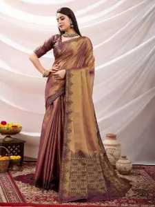 Mitera Woven Design Zari Linen Blend Saree