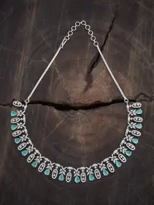 Kushal's Fashion Jewellery Copper Rhodium-Plated Antique Necklace