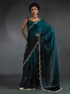 Saree mall Embellished Beads and Stones Satin Sarees