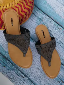 Anouk Women Embellished One Toe Flats with Laser Cuts