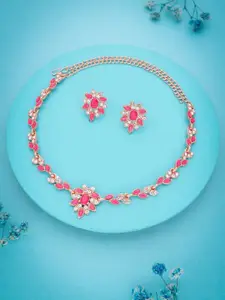 Anouk Gold-Plated American Diamond Studded Necklace And Earrings