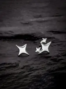 Yellow Chimes Silver-Plated Star Shaped Studs Mismatch Earrings