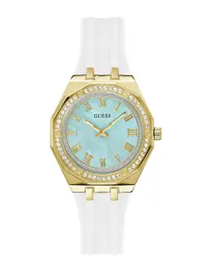 GUESS Women Embellished Dial & Straps Analogue Watch GW0872L1