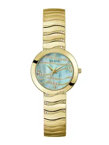 GUESS Women Printed Dial & Stainless Steel Bracelet Style Straps Analogue Watch GW0871L2
