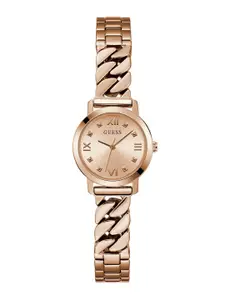 GUESS Women Round Dial & Stainless Steel Bracelet Style Straps Analogue Watch GW0867L3