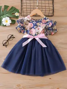 BAESD Print Crepe Fit & Flare Dress