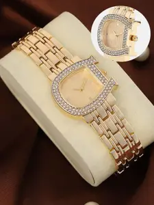 HAUTE SAUCE by  Campus Sutra HAUTE SAUCE by Campus Sutra WomenThe Buckle Asymmetric Watch California Gold SS25_HSWC1379