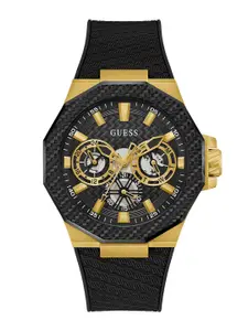 GUESS Men Textured Dial & Straps Multi Function Analogue Watch GW0853G2