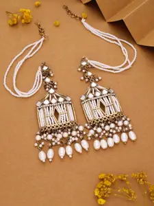 Anouk Gold Plated Artificial Beaded Contemporary Drop Earrings