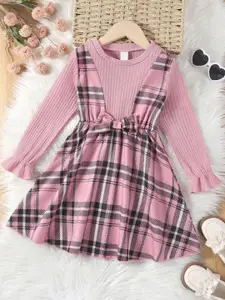 BAESD Checked Fit & Flare Dress