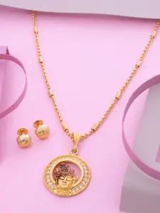 Ramdev Art Fashion Jwellery Set Of 4 Gold Plated Stones Studded Necklace And Earrings