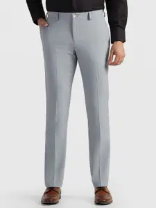 Blackberrys Men Checked Slim Fit Formal Trousers